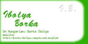 ibolya borka business card